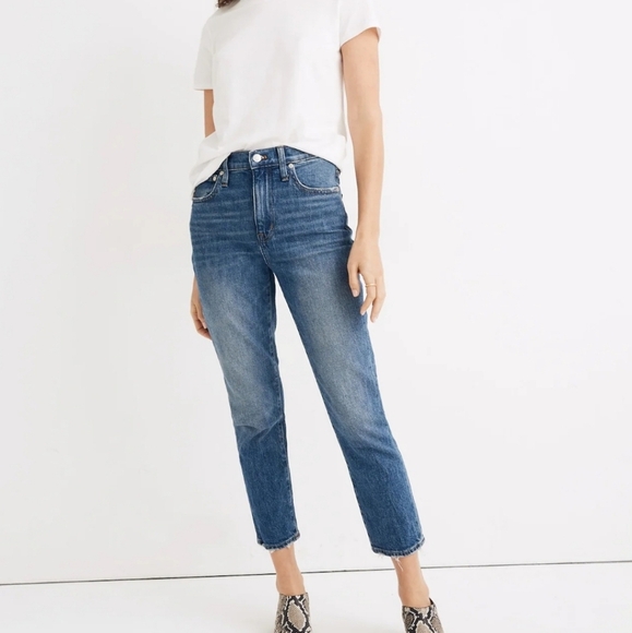 Madewell High-Rise Slim Boyjean in Lavern Wash - Picture 1 of 13
